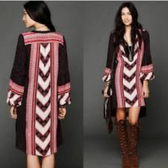 Free People Peacemaker Dress, Black Combo, Small, EUC - Picture 6 of 13